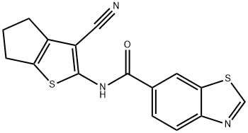 N-(3-cyano-5,6-dihydro-4H-cyclopenta[b]thiophen-2-yl)benzo[d]thiazole-6-carboxamide Structural