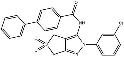 N-(2-(3-chlorophenyl)-5,5-dioxido-2,6-dihydro-4H-thieno[3,4-c]pyrazol-3-yl)-[1,1-biphenyl]-4-carboxamide Structural