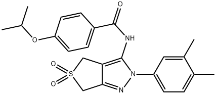N-(2-(3,4-dimethylphenyl)-5,5-dioxido-2,6-dihydro-4H-thieno[3,4-c]pyrazol-3-yl)-4-isopropoxybenzamide Structural