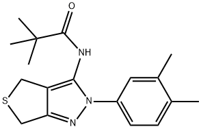 N-(2-(3,4-dimethylphenyl)-2,6-dihydro-4H-thieno[3,4-c]pyrazol-3-yl)pivalamide Structural
