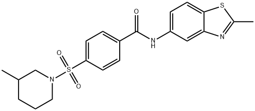 N-(2-methylbenzo[d]thiazol-5-yl)-4-((3-methylpiperidin-1-yl)sulfonyl)benzamide Structural