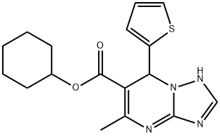 cyclohexyl 5-methyl-7-(thiophen-2-yl)-4,7-dihydro[1,2,4]triazolo[1,5-a]pyrimidine-6-carboxylate Structural