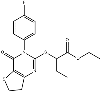 ethyl 2-((3-(4-fluorophenyl)-4-oxo-3,4,6,7-tetrahydrothieno[3,2-d]pyrimidin-2-yl)thio)butanoate Structural