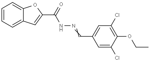 N'-[(E)-(3,5-dichloro-4-ethoxyphenyl)methylidene]-1-benzofuran-2-carbohydrazide Structural