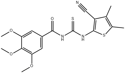 N-[(3-cyano-4,5-dimethylthiophen-2-yl)carbamothioyl]-3,4,5-trimethoxybenzamide Structural