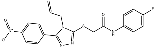 N-(4-fluorophenyl)-2-{[5-(4-nitrophenyl)-4-(prop-2-en-1-yl)-4H-1,2,4-triazol-3-yl]sulfanyl}acetamide Structural