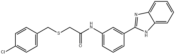 N-[3-(1H-benzimidazol-2-yl)phenyl]-2-[(4-chlorobenzyl)sulfanyl]acetamide Structural