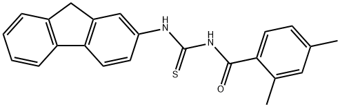 N-(9H-fluoren-2-ylcarbamothioyl)-2,4-dimethylbenzamide Structural