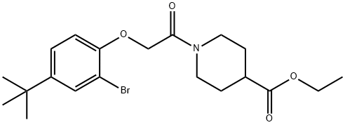 ethyl 1-[(2-bromo-4-tert-butylphenoxy)acetyl]piperidine-4-carboxylate Structural