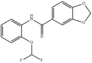N-[2-(difluoromethoxy)phenyl]-1,3-benzodioxole-5-carboxamide Structural
