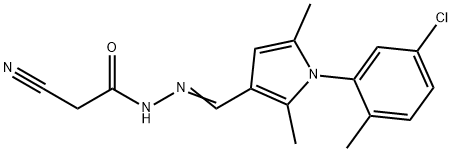 N'-{(E)-[1-(5-chloro-2-methylphenyl)-2,5-dimethyl-1H-pyrrol-3-yl]methylidene}-2-cyanoacetohydrazide Structural