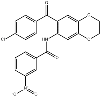 N-{7-[(4-chlorophenyl)carbonyl]-2,3-dihydro-1,4-benzodioxin-6-yl}-3-nitrobenzamide Structural