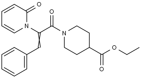 ethyl 1-[(2E)-2-(2-oxopyridin-1(2H)-yl)-3-phenylprop-2-enoyl]piperidine-4-carboxylate Structural