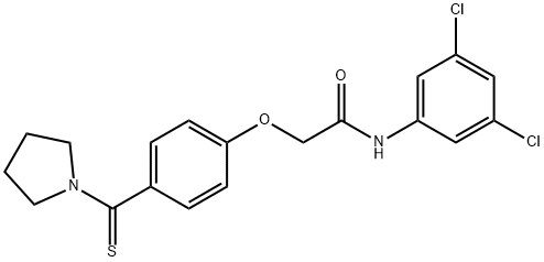 N-(3,5-dichlorophenyl)-2-[4-(pyrrolidin-1-ylcarbonothioyl)phenoxy]acetamide Structural