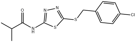N-{5-[(4-chlorobenzyl)sulfanyl]-1,3,4-thiadiazol-2-yl}-2-methylpropanamide Structural