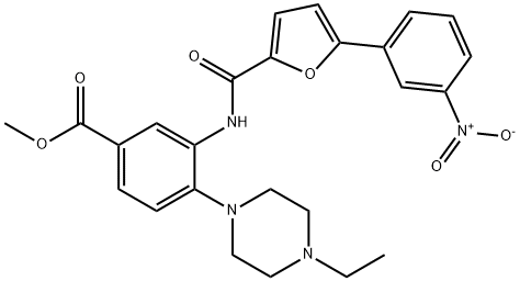 methyl 4-(4-ethylpiperazin-1-yl)-3-({[5-(3-nitrophenyl)furan-2-yl]carbonyl}amino)benzoate Structural