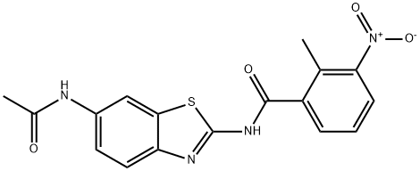 N-[6-(acetylamino)-1,3-benzothiazol-2-yl]-2-methyl-3-nitrobenzamide Structural