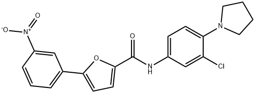 N-[3-chloro-4-(pyrrolidin-1-yl)phenyl]-5-(3-nitrophenyl)furan-2-carboxamide Structural