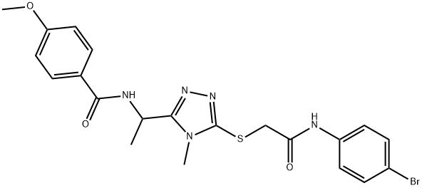 N-{1-[5-({2-[(4-bromophenyl)amino]-2-oxoethyl}sulfanyl)-4-methyl-4H-1,2,4-triazol-3-yl]ethyl}-4-methoxybenzamide Structural