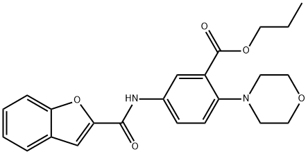 propyl 5-[(1-benzofuran-2-ylcarbonyl)amino]-2-(4-morpholinyl)benzoate Structural