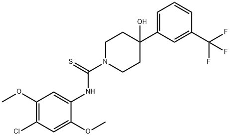 N-(4-chloro-2,5-dimethoxyphenyl)-4-hydroxy-4-[3-(trifluoromethyl)phenyl]piperidine-1-carbothioamide Structural