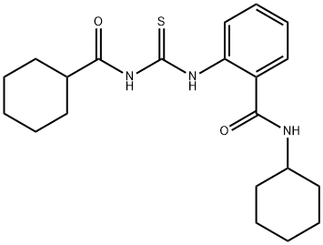 N-cyclohexyl-2-({[(cyclohexylcarbonyl)amino]carbonothioyl}amino)benzamide Structural