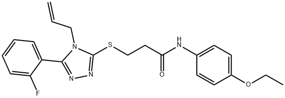 N-(4-ethoxyphenyl)-3-{[5-(2-fluorophenyl)-4-(prop-2-en-1-yl)-4H-1,2,4-triazol-3-yl]sulfanyl}propanamide Structural