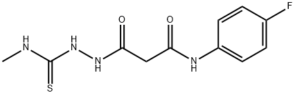 N-(4-fluorophenyl)-3-[2-(methylcarbamothioyl)hydrazinyl]-3-oxopropanamide Structural