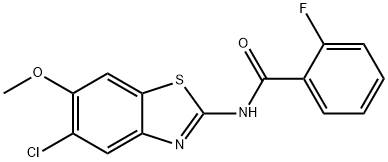 N-(5-chloro-6-methoxy-1,3-benzothiazol-2-yl)-2-fluorobenzamide Structural