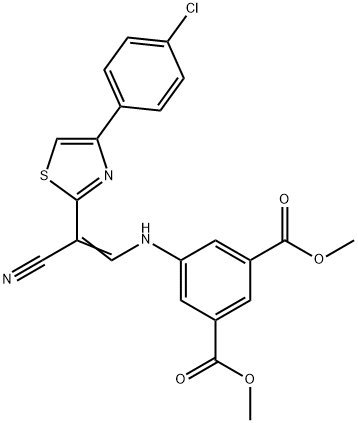 dimethyl (E)-5-((2-(4-(4-chlorophenyl)thiazol-2-yl)-2-cyanovinyl)amino)isophthalate Structural