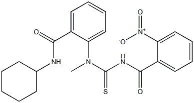 N-cyclohexyl-2-(methyl{[(2-nitrobenzoyl)amino]carbonothioyl}amino)benzamide Structural
