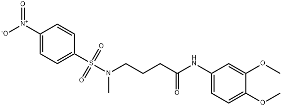 N-(3,4-dimethoxyphenyl)-4-{methyl[(4-nitrophenyl)sulfonyl]amino}butanamide Structural