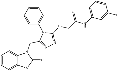 N-(3-fluorophenyl)-2-((5-((2-oxobenzo[d]thiazol-3(2H)-yl)methyl)-4-phenyl-4H-1,2,4-triazol-3-yl)thio)acetamide Structural