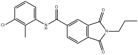 N-(3-chloro-2-methylphenyl)-1,3-dioxo-2-propyl-2,3-dihydro-1H-isoindole-5-carboxamide Structural