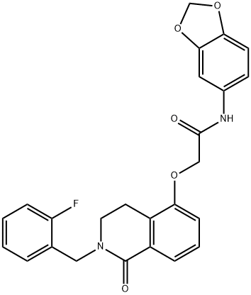 N-(benzo[d][1,3]dioxol-5-yl)-2-((2-(2-fluorobenzyl)-1-oxo-1,2,3,4-tetrahydroisoquinolin-5-yl)oxy)acetamide Structural