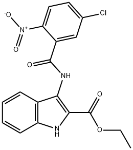 ethyl 3-(5-chloro-2-nitrobenzamido)-1H-indole-2-carboxylate Structural
