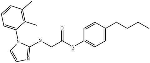 N-(4-butylphenyl)-2-((1-(2,3-dimethylphenyl)-1H-imidazol-2-yl)thio)acetamide Structural