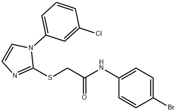 N-(4-bromophenyl)-2-((1-(3-chlorophenyl)-1H-imidazol-2-yl)thio)acetamide Structural