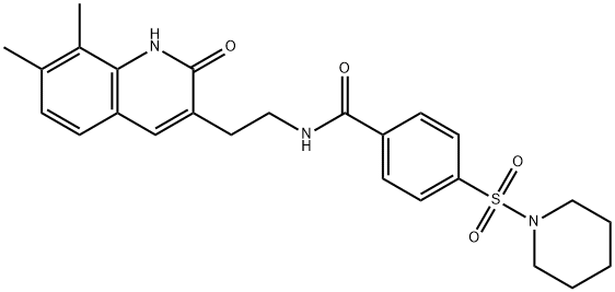 N-(2-(7,8-dimethyl-2-oxo-1,2-dihydroquinolin-3-yl)ethyl)-4-(piperidin-1-ylsulfonyl)benzamide Structural