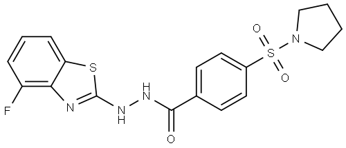 N-(4-fluorobenzo[d]thiazol-2-yl)-4-(pyrrolidin-1-ylsulfonyl)benzohydrazide Structural