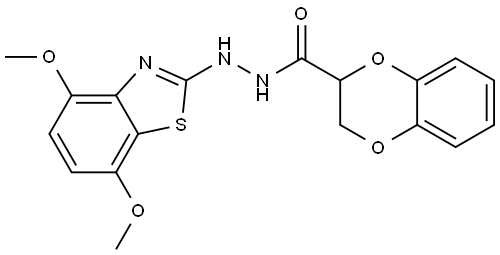 N-(4,7-dimethoxybenzo[d]thiazol-2-yl)-2,3-dihydrobenzo[b][1,4]dioxine-2-carbohydrazide Structural