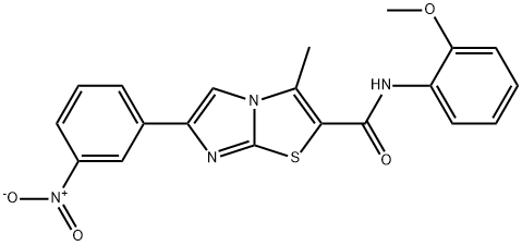 N-(2-methoxyphenyl)-3-methyl-6-(3-nitrophenyl)imidazo[2,1-b]thiazole-2-carboxamide Structural