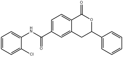 N-(2-chlorophenyl)-1-oxo-3-phenyl-3,4-dihydroisochromene-6-carboxamide Structural