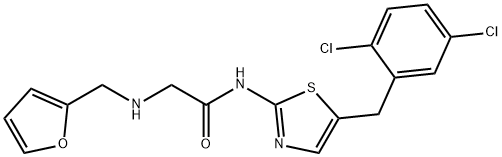 N-[5-[(2,5-dichlorophenyl)methyl]-1,3-thiazol-2-yl]-2-(furan-2-ylmethylamino)acetamide Structural