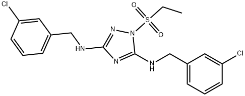 N,N'-bis(3-chlorobenzyl)-1-(ethylsulfonyl)-1H-1,2,4-triazole-3,5-diamine Structural