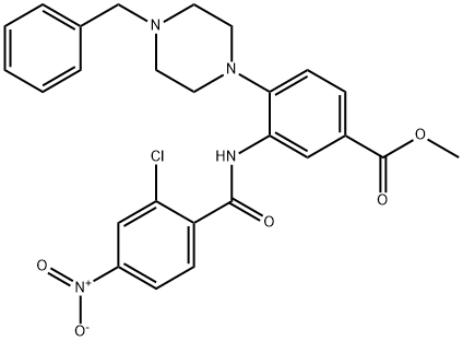 methyl 4-(4-benzylpiperazin-1-yl)-3-{[(2-chloro-4-nitrophenyl)carbonyl]amino}benzoate Structural