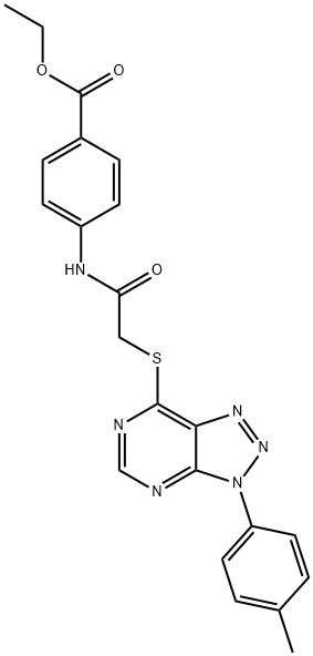 ethyl 4-(2-((3-(p-tolyl)-3H-[1,2,3]triazolo[4,5-d]pyrimidin-7-yl)thio)acetamido)benzoate Structural