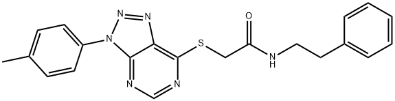 N-phenethyl-2-((3-(p-tolyl)-3H-[1,2,3]triazolo[4,5-d]pyrimidin-7-yl)thio)acetamide Structural