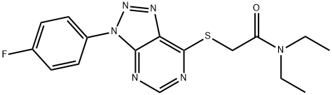 N,N-diethyl-2-((3-(4-fluorophenyl)-3H-[1,2,3]triazolo[4,5-d]pyrimidin-7-yl)thio)acetamide Structural