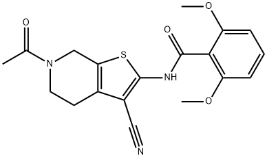 N-(6-acetyl-3-cyano-4,5,6,7-tetrahydrothieno[2,3-c]pyridin-2-yl)-2,6-dimethoxybenzamide Structural